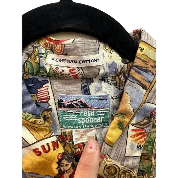 Reyn Spooner Men's 100% Cotton Short Sleeve Button Down Hawaiian Shirt Size XL - Picture 4 of 9